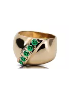 14 Karat Gelbgold Smaragd Ring Vintage Schmuck vrc036y
